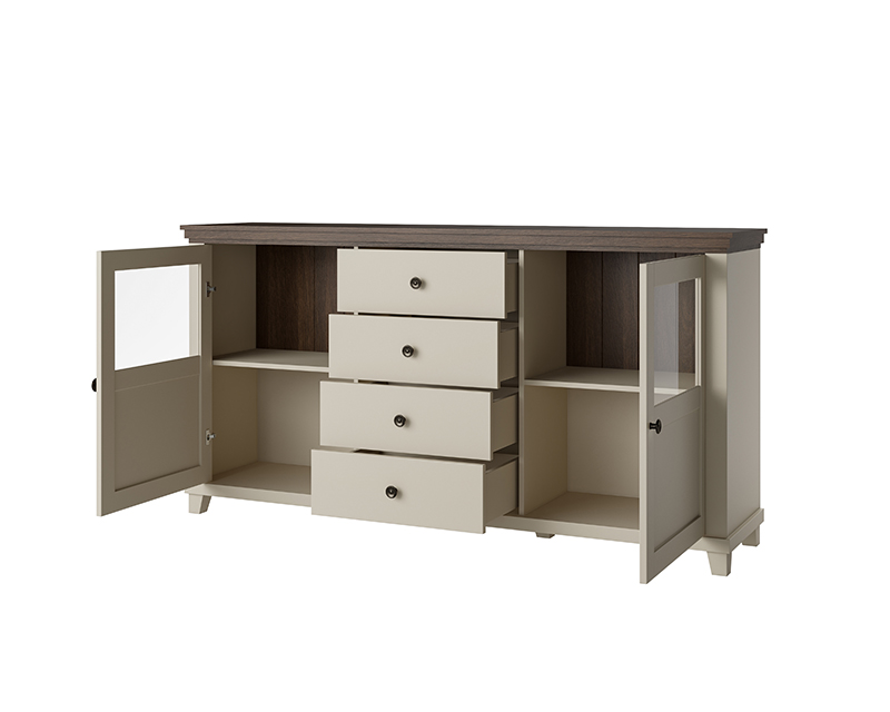 Caprice vitrines széles komód beige