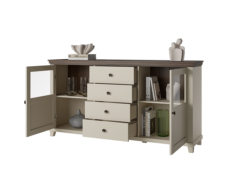 Caprice vitrines széles komód beige