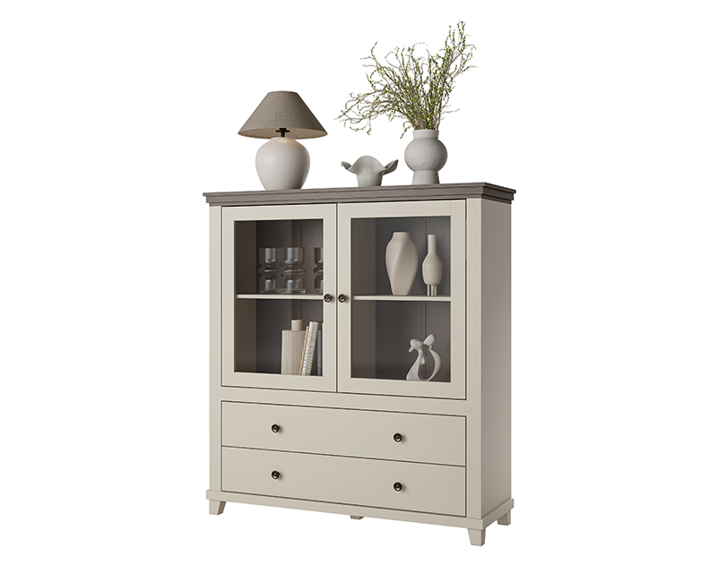 Caprice vitrines magas komód beige