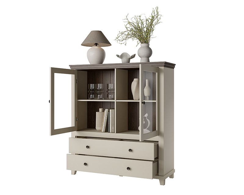 Caprice vitrines magas komód beige