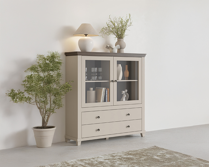 Caprice vitrines magas komód beige