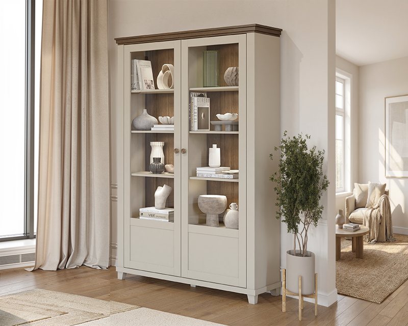 Caprice 2A magas vitrin beige