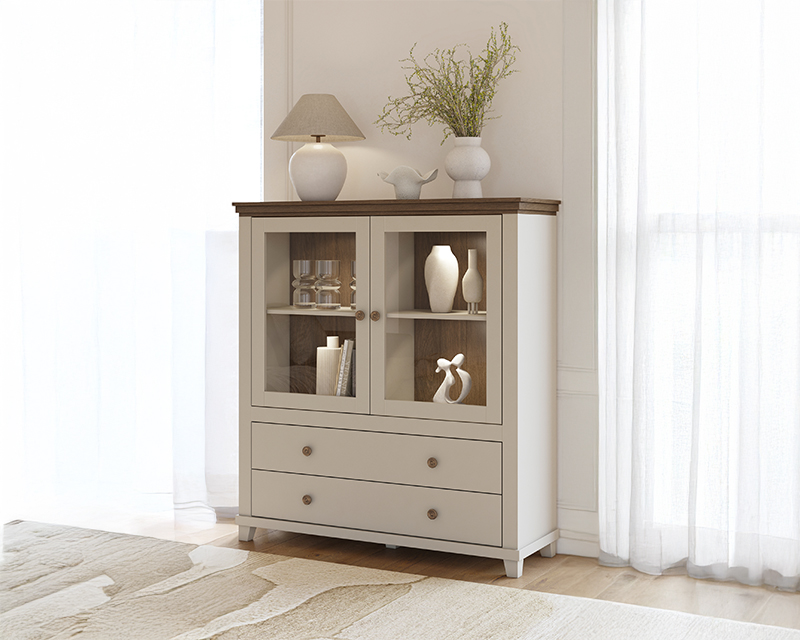 Caprice vitrines magas komód beige