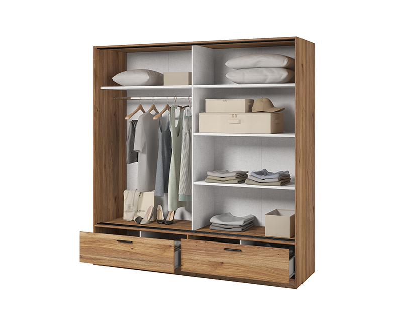 Kendy tolóajtós szekrény 180 mauvella tölgy/tükör