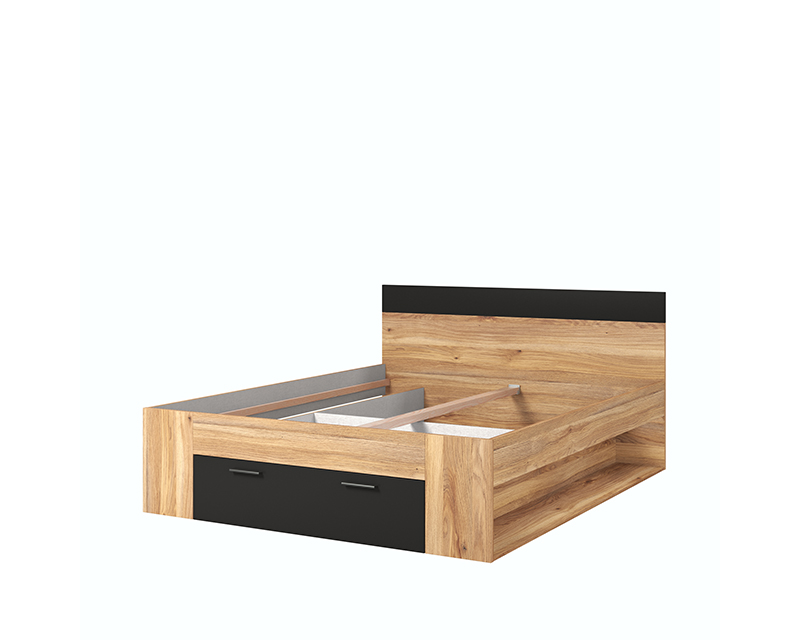 Kendy 160-as ágykeret mauvella tölgy/fekete