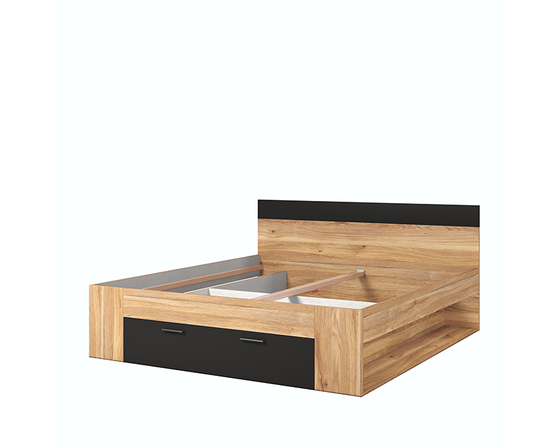 Kendy 180-as ágykeret mauvella tölgy / fekete