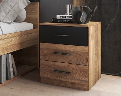 Kendy éjjeliszekrény mauvella tölgy/fekete