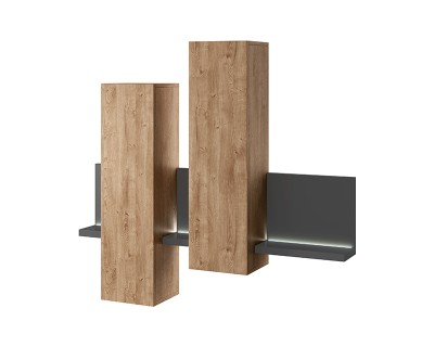 Laura falipolc + faliszekrény anthrazit/ribbec tölgy