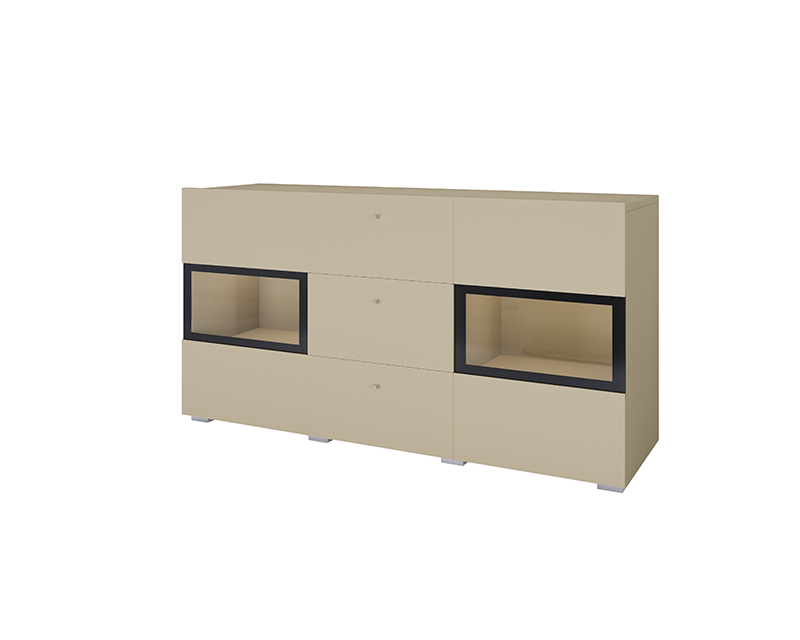 Lorenzo vitrines komód beige