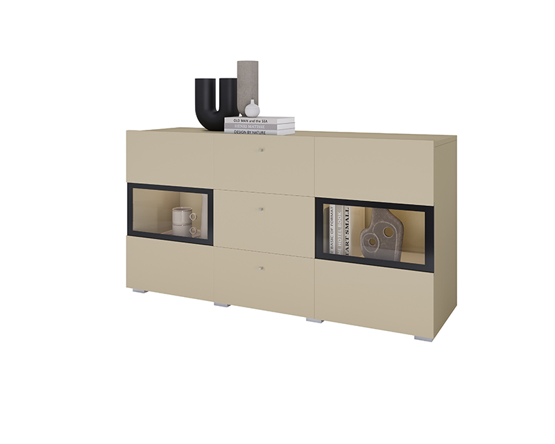 Lorenzo vitrines komód beige