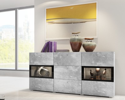 Lorenzo vitrines komód beton