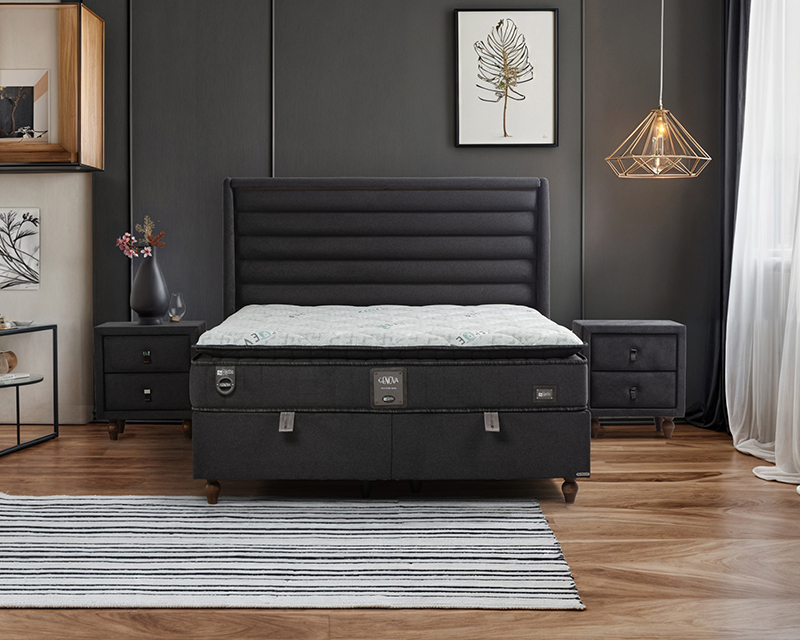 Genova boxspring ágy 160 antracit