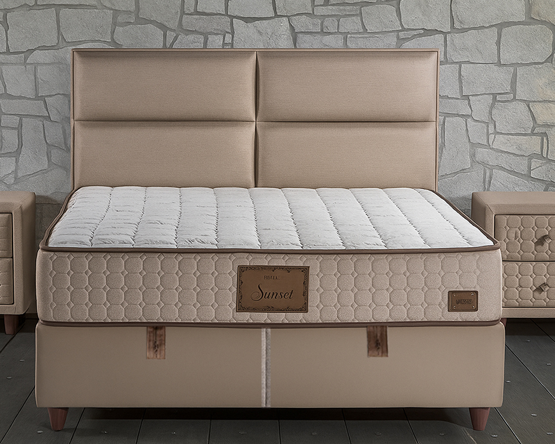 Sunset New boxspring ágy 140x200 krém