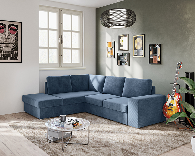 Giovanni sarokgarnitúra jobbos kék