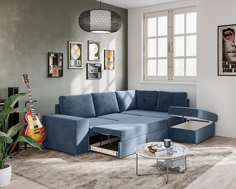 Giovanni sarokgarnitúra balos kék