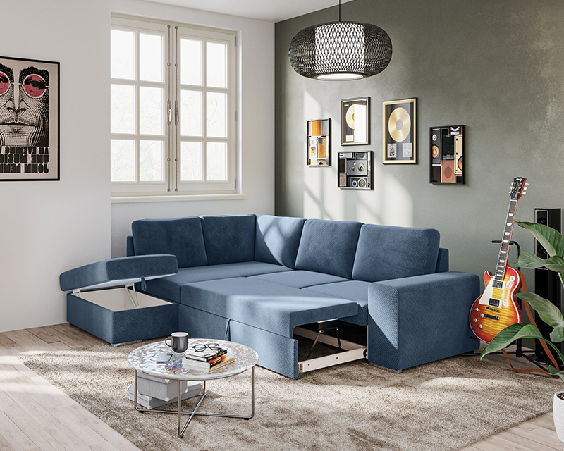 Giovanni sarokgarnitúra jobbos kék