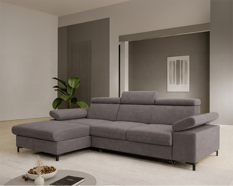 Dolce sarokgarnitúra jobbos sötét szürke