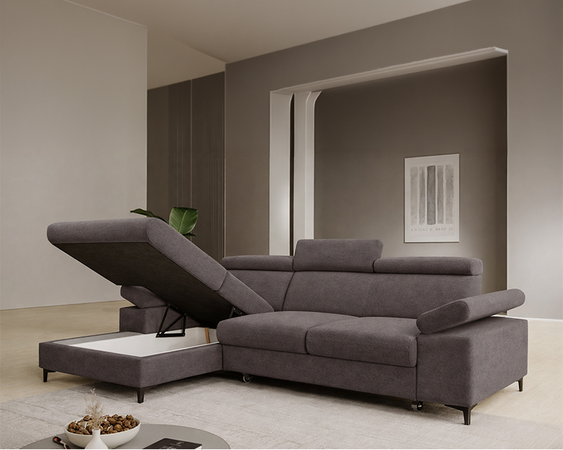 Dolce sarokgarnitúra jobbos sötét szürke