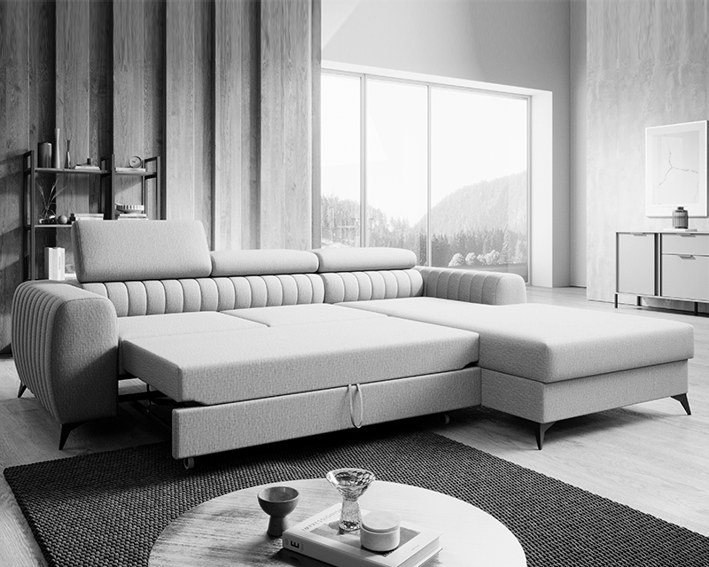 Piazzo sarokgarnitúra balos szürke