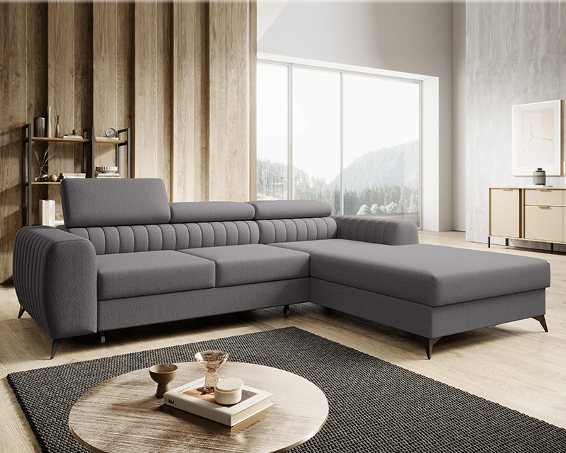 Piazzo sarokgarnitúra balos szürke