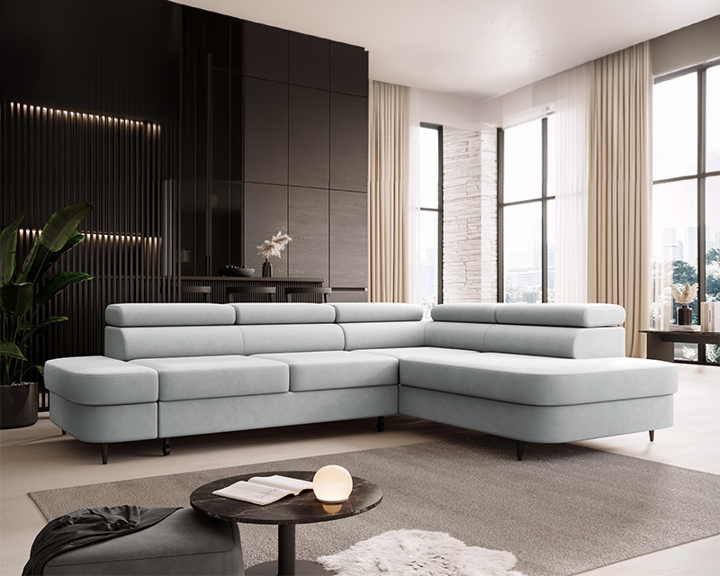 Pietro sarokgarnitúra balos szürke