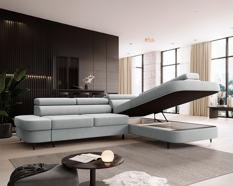 Pietro sarokgarnitúra balos szürke