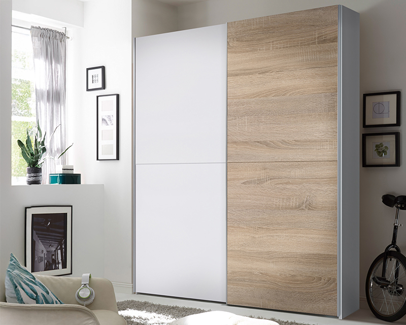 Messina tolóajtós szekrény fehér / sonoma