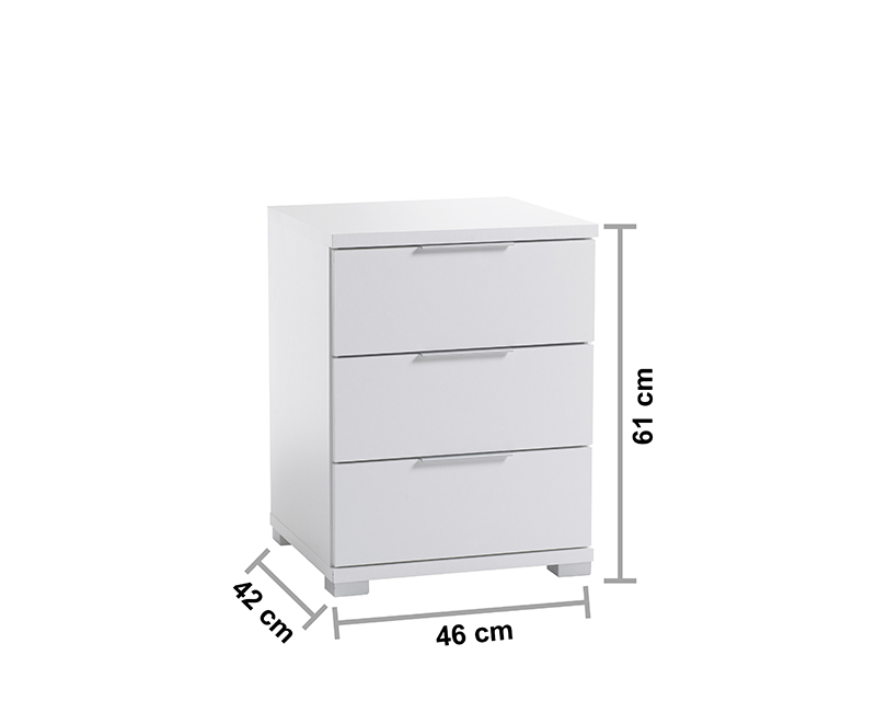 Smile éjjeliszekrény 3 fiókos fehér
