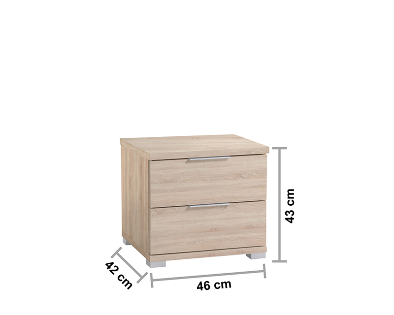 Smile éjjeliszekrény 2 fiókos sonoma tölgy