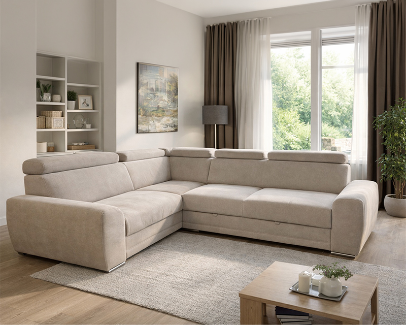 Monique sarokgarnitúra jobbos beige