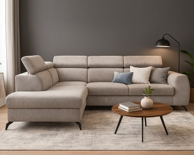 Style sarokgarnitúra jobbos beige