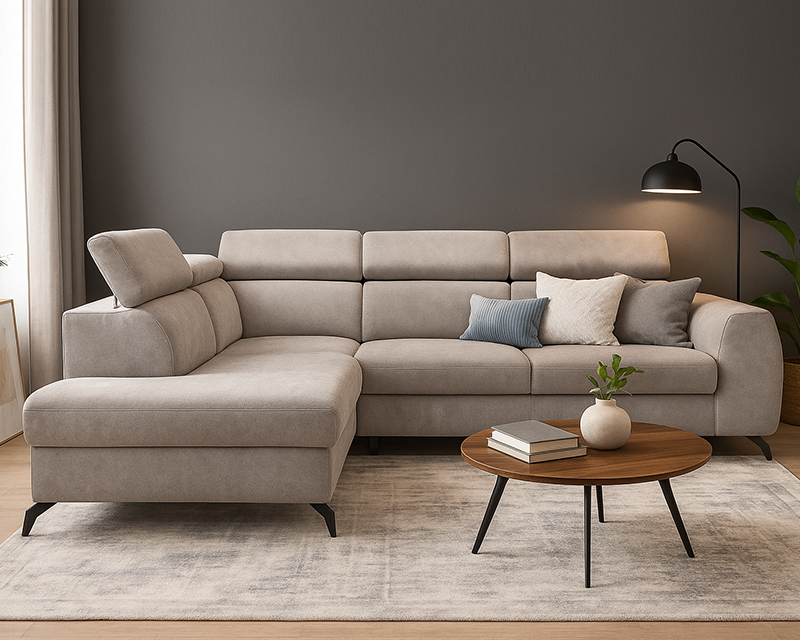 Style sarokgarnitúra jobbos beige