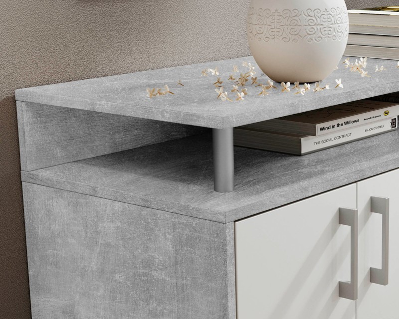 Drift komód beton/fehér