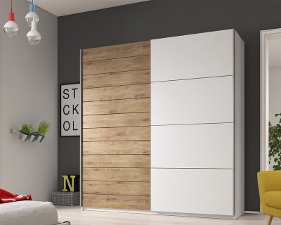 Alex tolóajtós szekrény 220 cm beauford tölgy/fehér