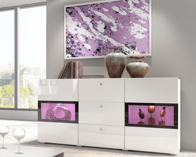 Lorenzo vitrines komód fehér