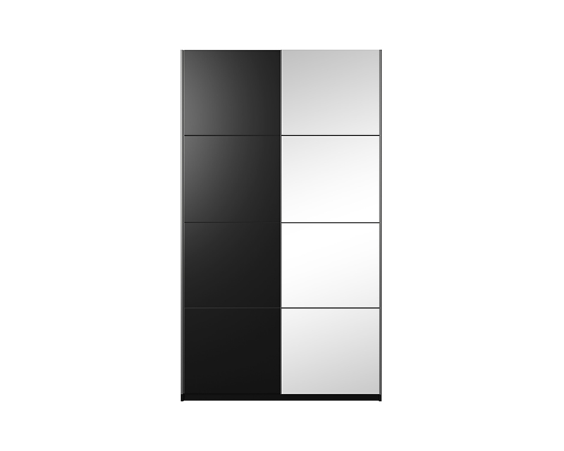 Kendy tolóajtós szekrény fekete/tükör 120