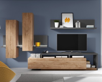 Laura nappali bútor ribbec tölgy/antrazit