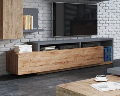 Laura TV komód ribbec tölgy/antrazit