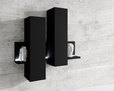 Laura falipolc + faliszekrény fekete