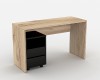 Bergamo íróasztal + konténer natúr tölgy/fekete