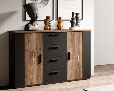 Lucca 2A4F komód flagstaff tölgy/arany csík