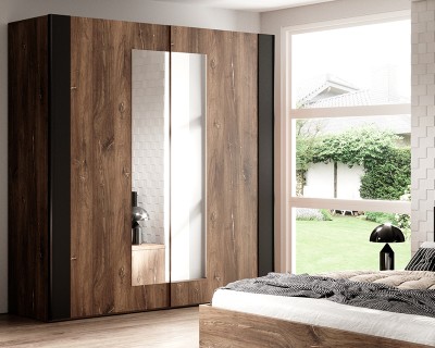 Lucca gardróbszekrény flagstaff tölgy/arany csík