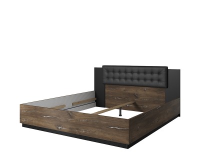 Lucca 160-es ágykeret flagstaff tölgy/ezüst csík