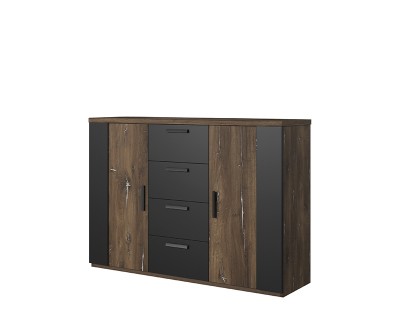 Lucca 2A4F komód flagstaff tölgy/ezüst csík