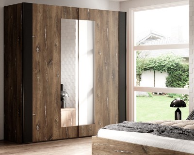 Lucca gardróbszekrény flagstaff tölgy/ezüst csík