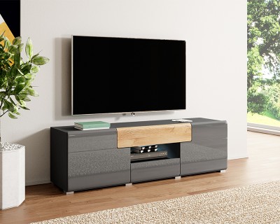 Sevilla keskeny TV komód anthrazit/grandson tölgy