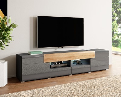 Sevilla széles TV komód anthrazit/grandson tölgy