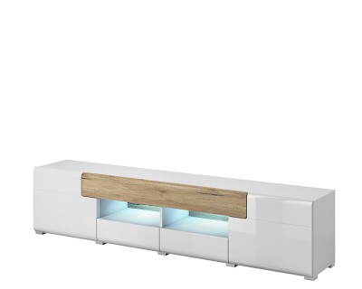 Sevilla széles TV komód fehér/san remo