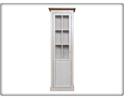 Castello 1A balos vitrines szekrény fehér/dió
