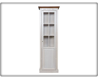 Castello 1A jobbos vitrines szekrény fehér/dió